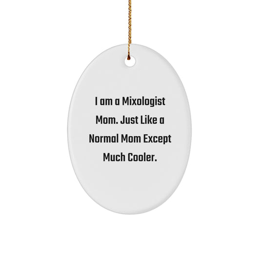Funny Mixologist Mom Gifts - Oval Ornament for Christmas Unique Gifts from Wife for Mixologist Lover - Image 1