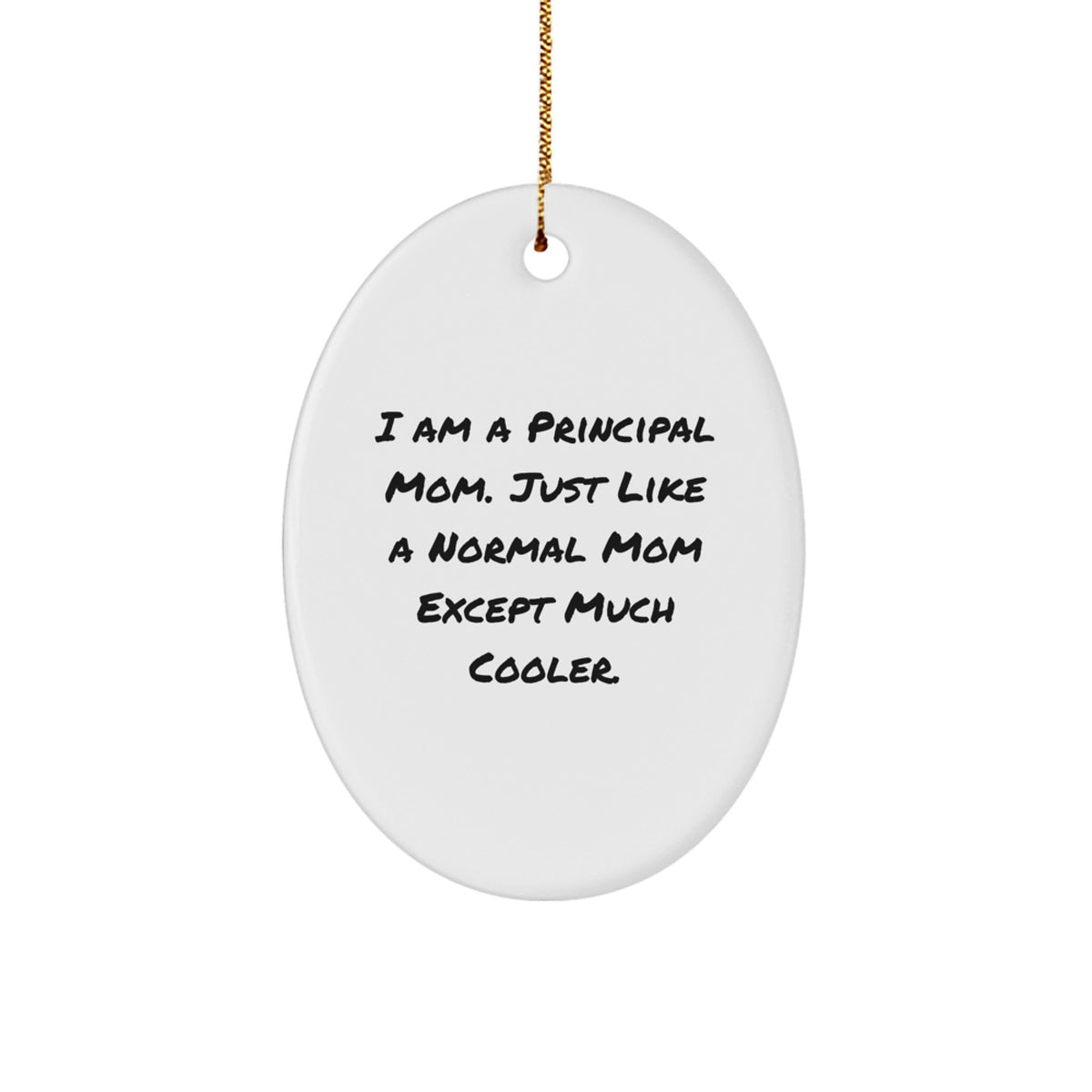 Christmas Gift Oval Ornament for Her Principal Mom Present - Image 1
