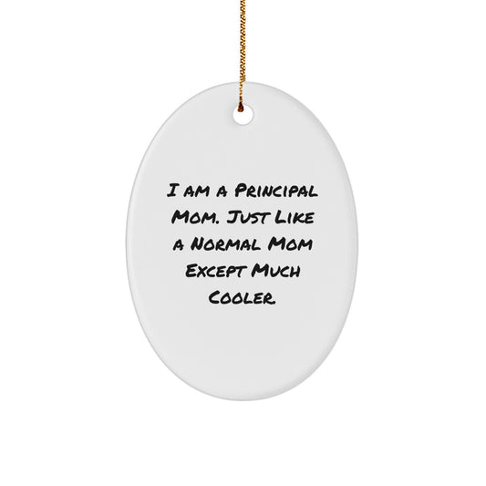 Christmas Gift Oval Ornament for Her Principal Mom Present - Image 1