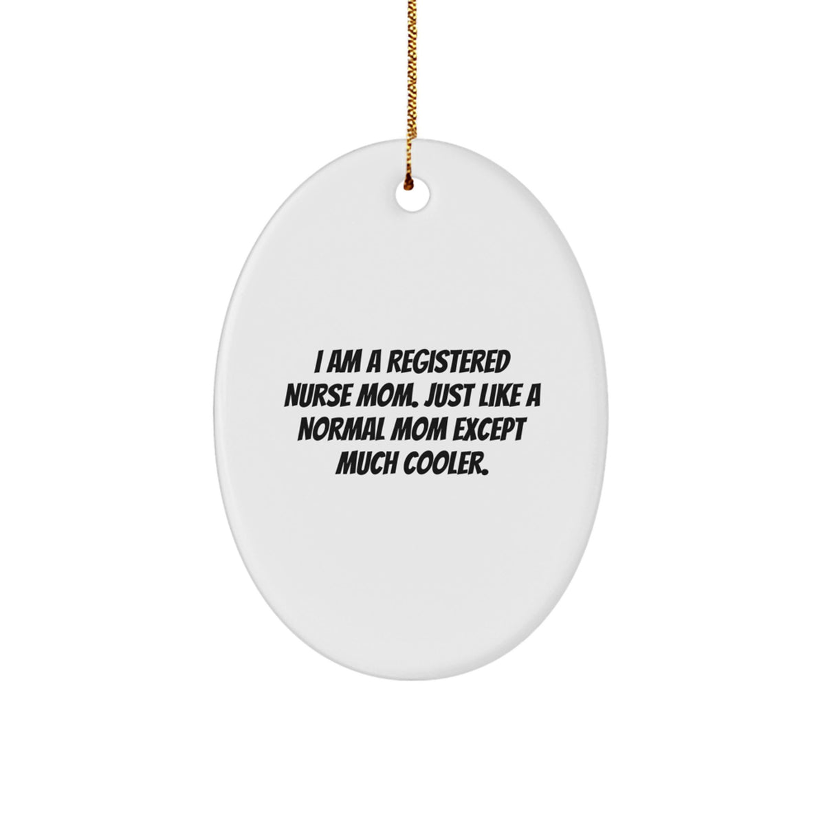 Registered Nurse Oval Christmas Ornament Idea Gift for Coworkers Holiday - Image 1