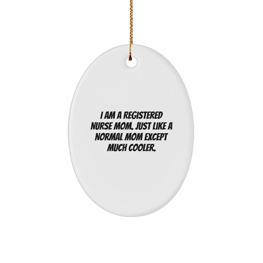 Registered Nurse Oval Christmas Ornament Idea Gift for Coworkers Holiday - Image 1