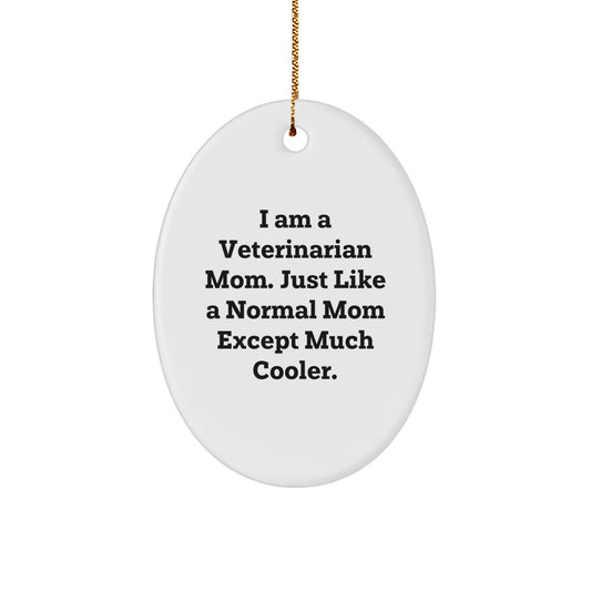 Veterinarian Christmas Gift Oval Ornament for Her Present - Image 1