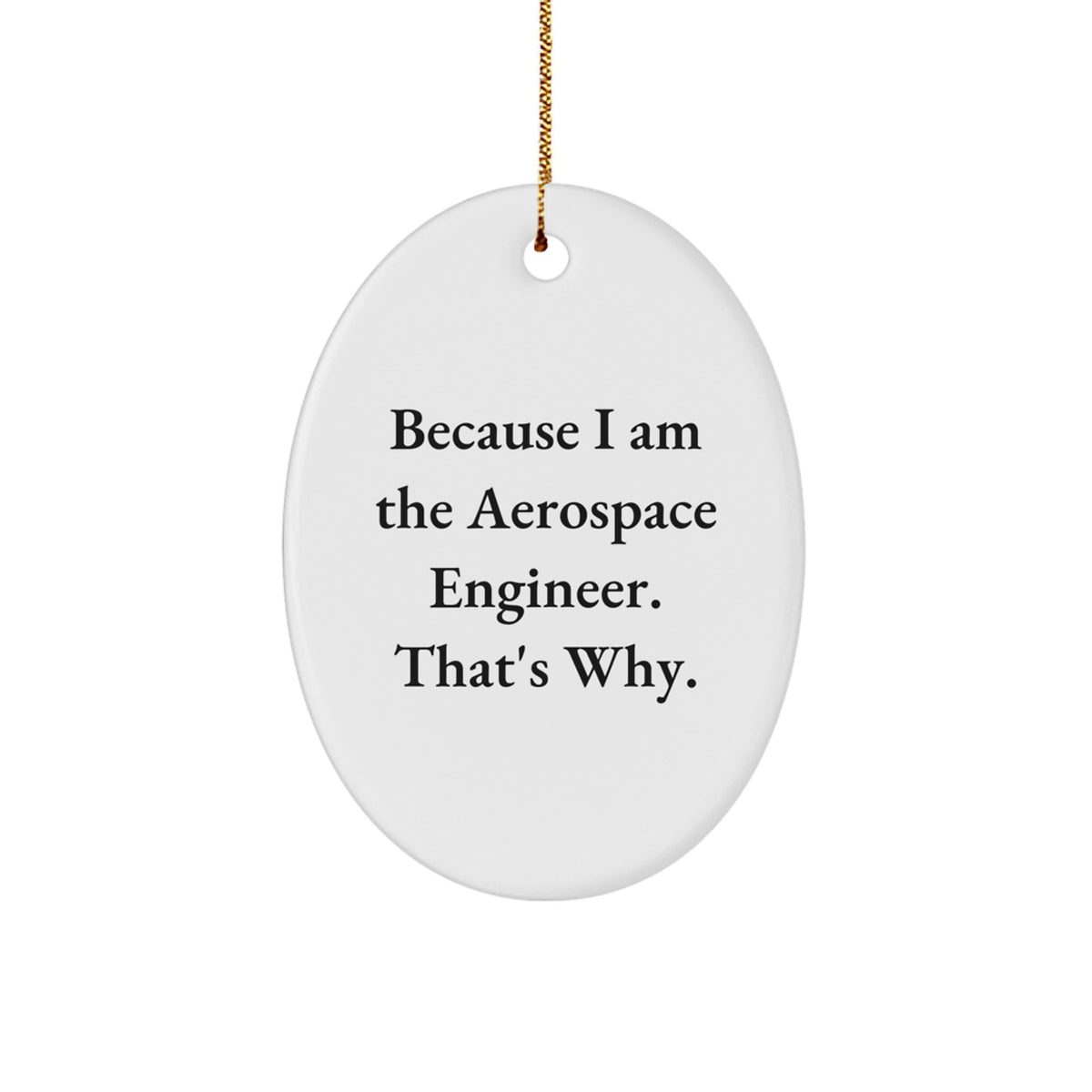 Aerospace Engineer Gifts, Oval Ornament with Funny Quote, Christmas Unique Gifts from Friends to Aerospace Engineer - Image 1