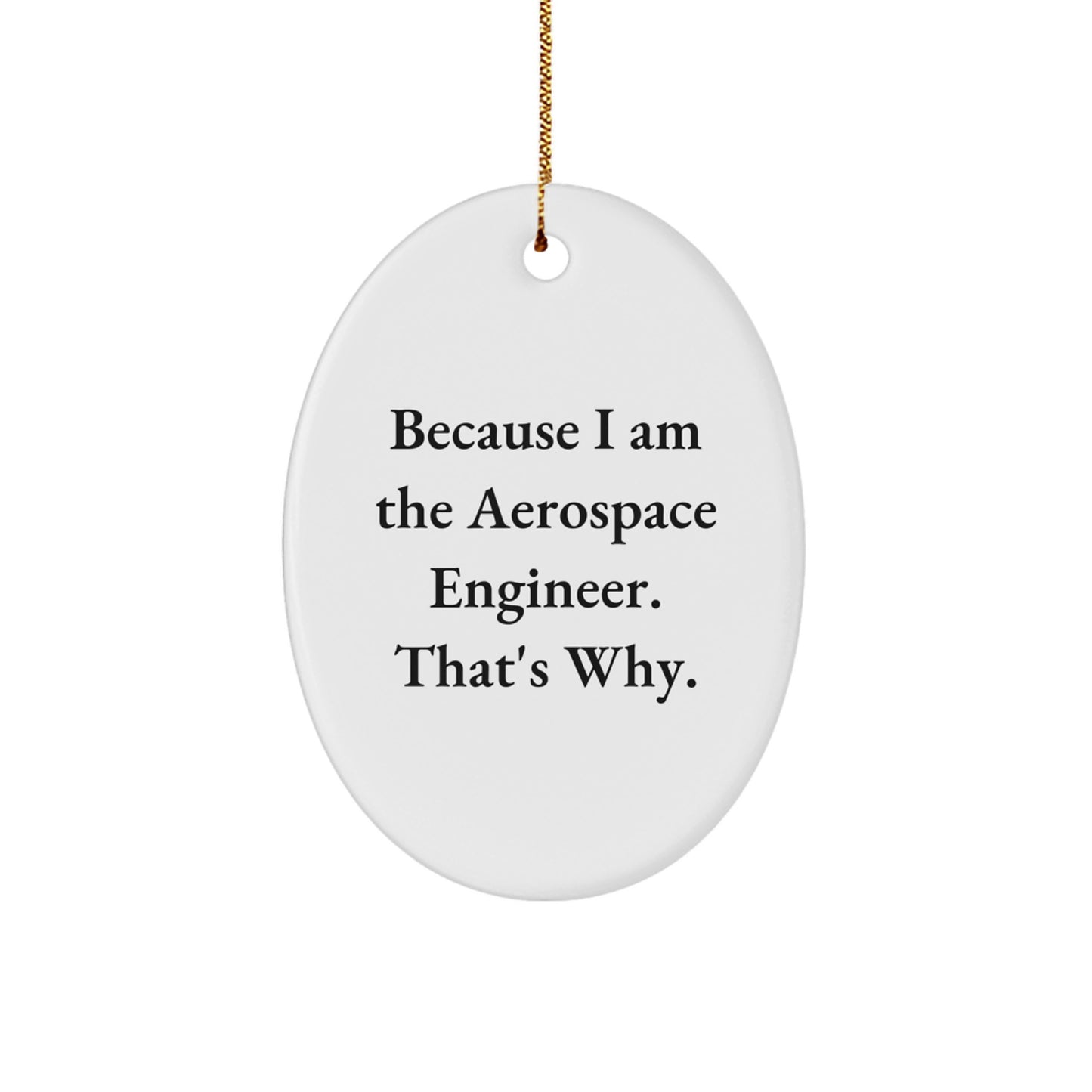 Aerospace Engineer Gifts, Oval Ornament with Funny Quote, Christmas Unique Gifts from Friends to Aerospace Engineer - Image 1