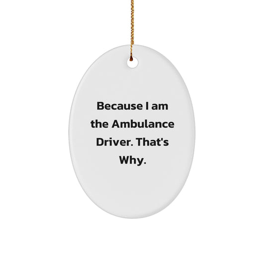 Ambulance Driver Keepsake Vibrant Bright Christmas Ornament for Him Gift - Image 1