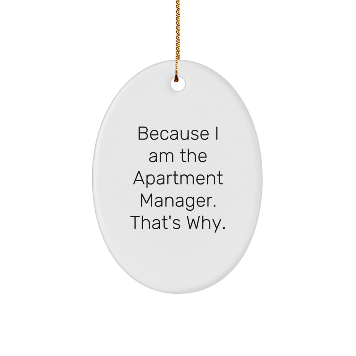 Christmas Gift for Her Apartment Manager Oval Ornament Present - Image 1