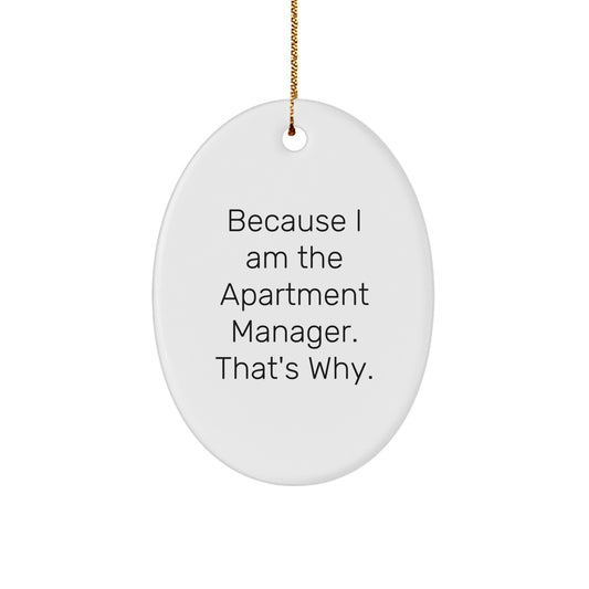 Christmas Gift for Her Apartment Manager Oval Ornament Present - Image 1