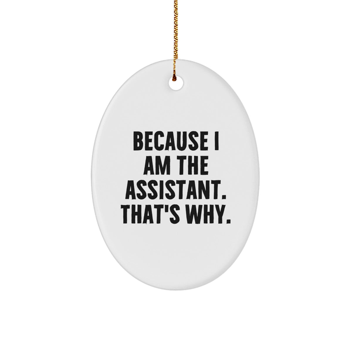 Assistant Keepsake Christmas Ornament for Him White Oval Gift - Image 1