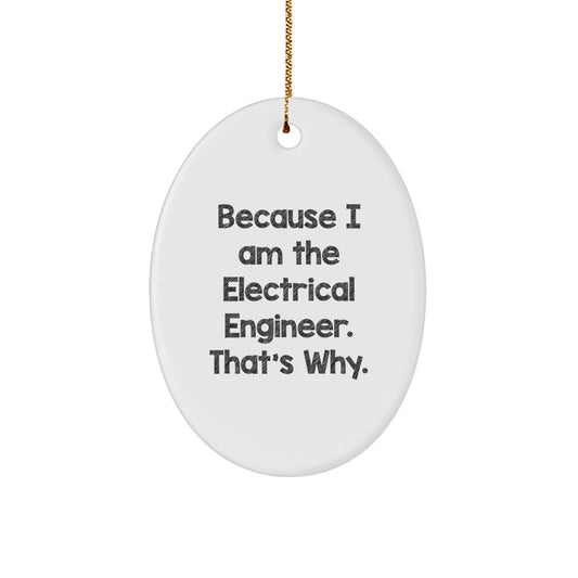 Oval Christmas Ornament Gift for Neighbors - Electrical Engineer - Image 1