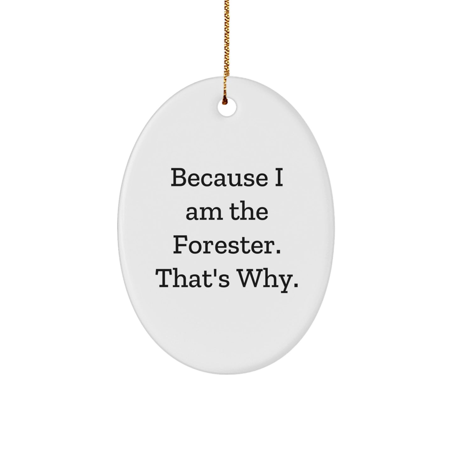 Christmas Gift for Her Forester Oval Ornament Present - Image 1