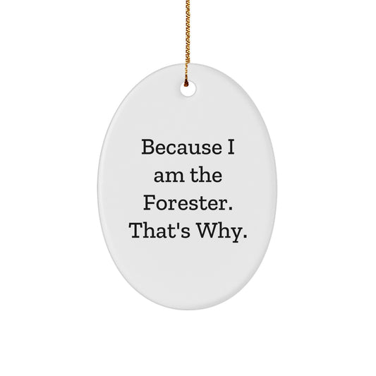Christmas Gift for Her Forester Oval Ornament Present - Image 1