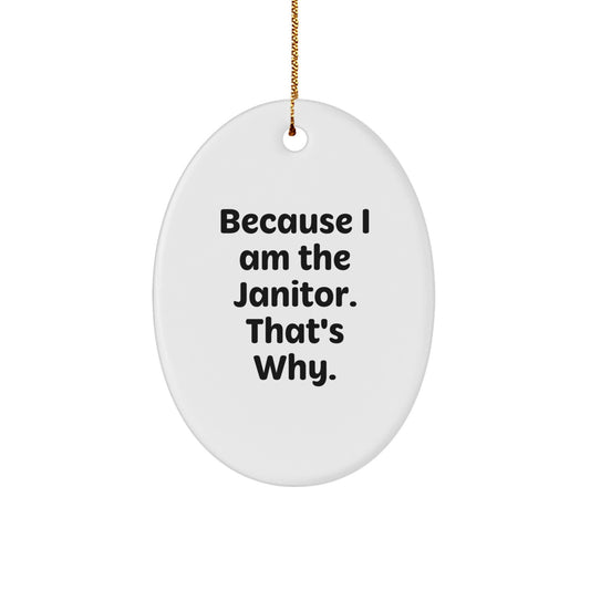 Bold Janitor Oval Ornament Novelty for Friends Christmas Gift - Image 1