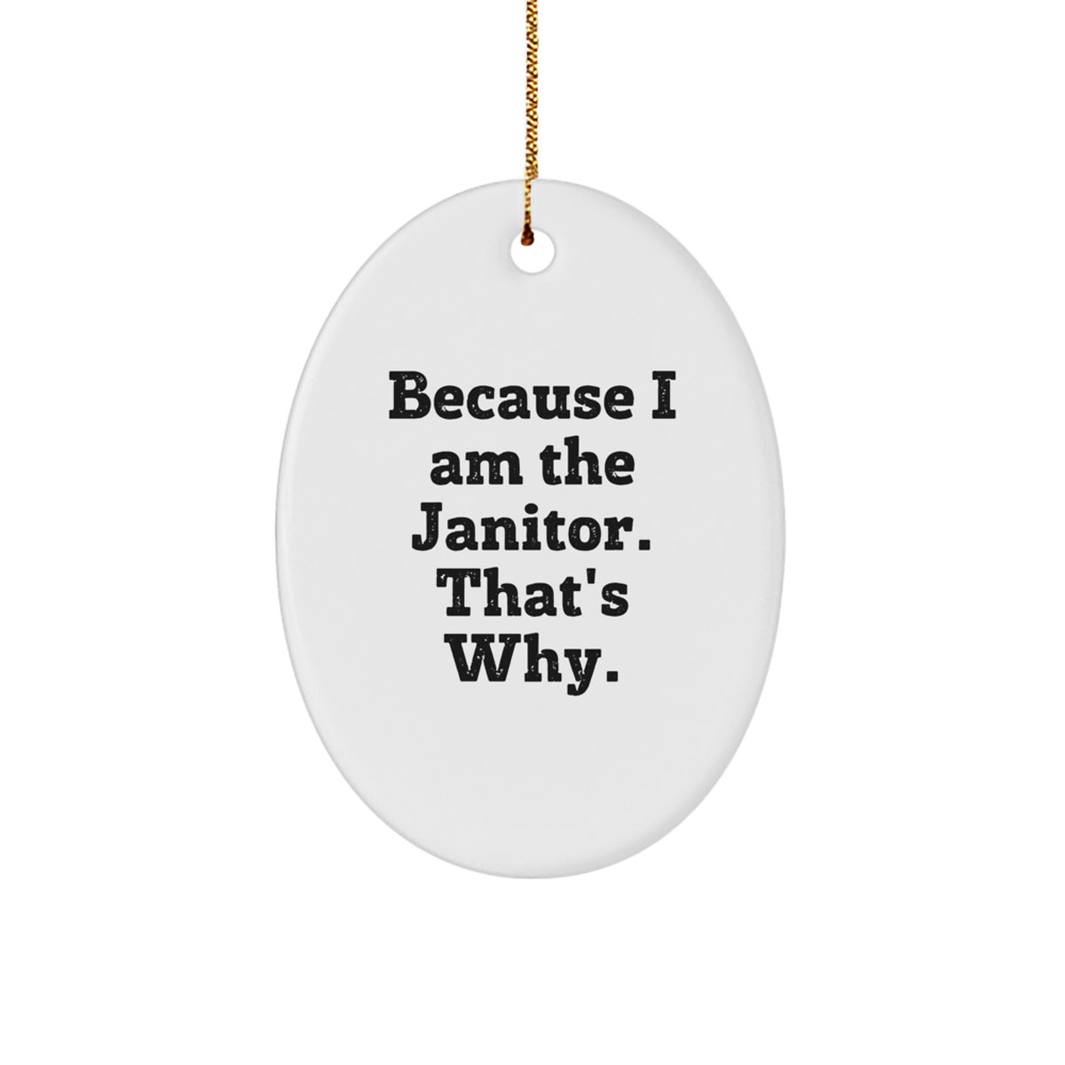 Janitor Oval Ornament Idea for Coworkers Christmas Gift - Image 1
