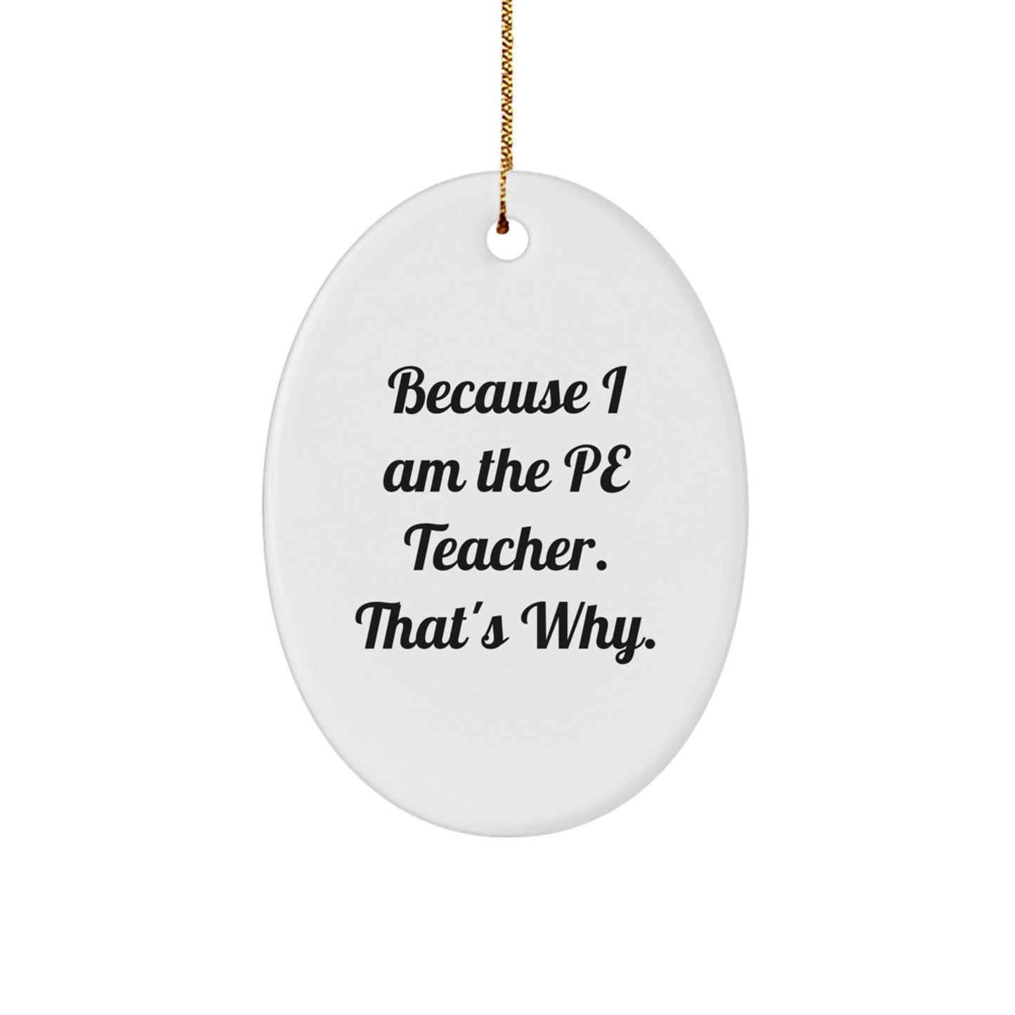 Christmas Gift for Her PE Teacher Oval Ornament Present Bright - Image 1
