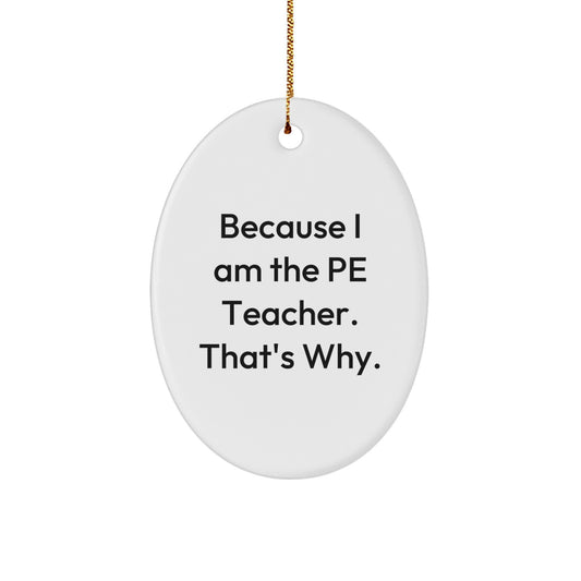 PE Teacher Oval Ornament Collectible for Neighbors Christmas Gift - Image 1