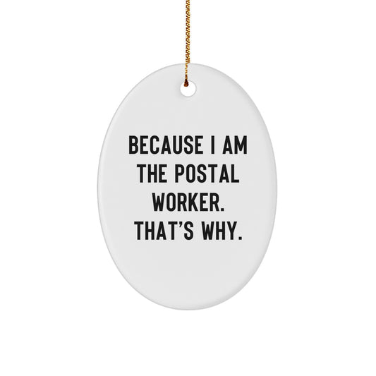 Bold Postal Worker Novelty Christmas Ornament for Friends Gift - Image 1
