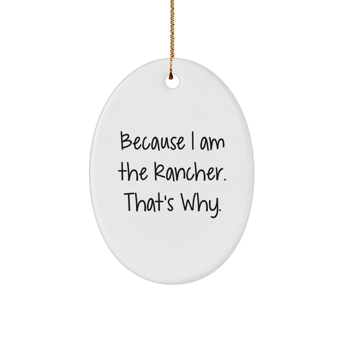 Rancher Oval Christmas Ornament Gift for Coworkers Idea Holiday Keepsake - Image 1