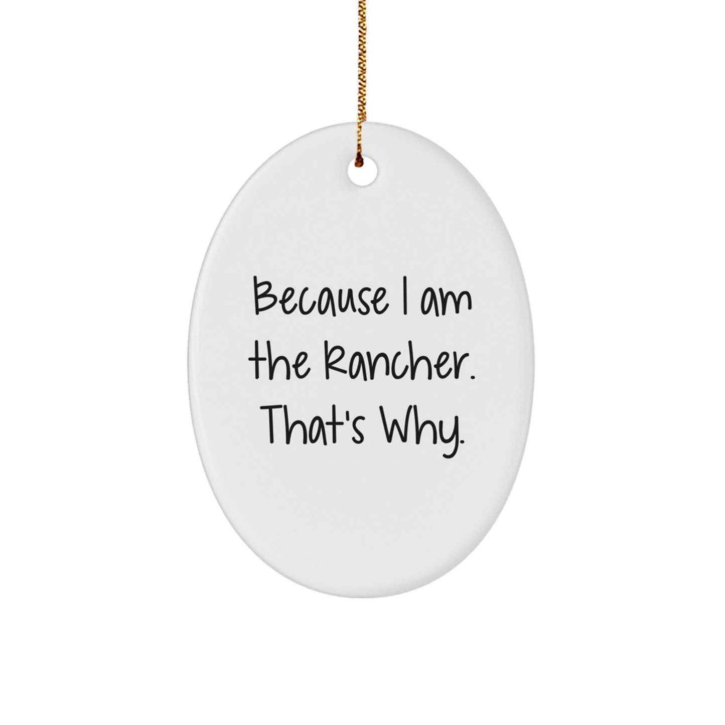 Rancher Oval Christmas Ornament Gift for Coworkers Idea Holiday Keepsake - Image 1