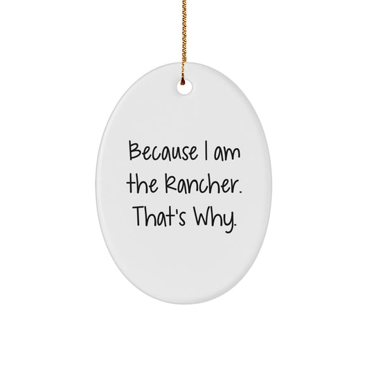 Rancher Oval Christmas Ornament Gift for Coworkers Idea Holiday Keepsake - Image 1