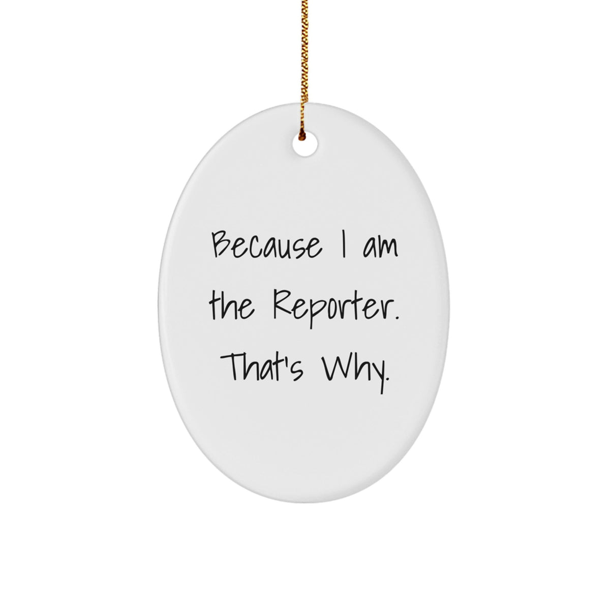 Christmas Gift Present for Her Reporter Oval Ornament - Image 1
