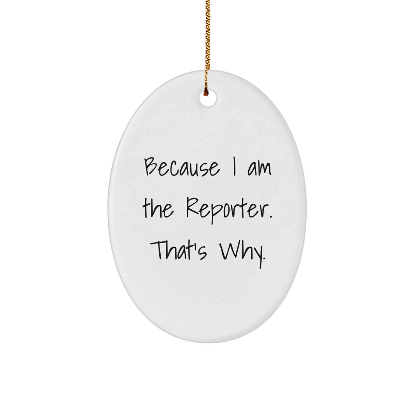 Christmas Gift Present for Her Reporter Oval Ornament - Image 1