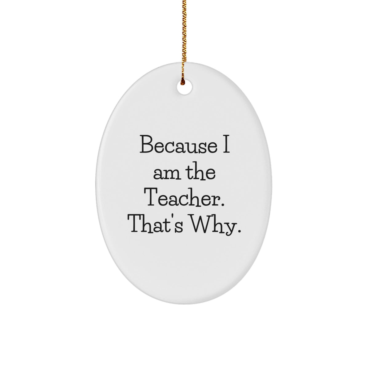 Funny Teacher Oval Ornament Gifts for Men from Friends, Unique Christmas Unique Gifts for Teacher, Oval Shaped, Funny Quote, Gifts for Teacher from Family - Image 1