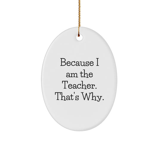 Funny Teacher Oval Ornament Gifts for Men from Friends, Unique Christmas Unique Gifts for Teacher, Oval Shaped, Funny Quote, Gifts for Teacher from Family - Image 1