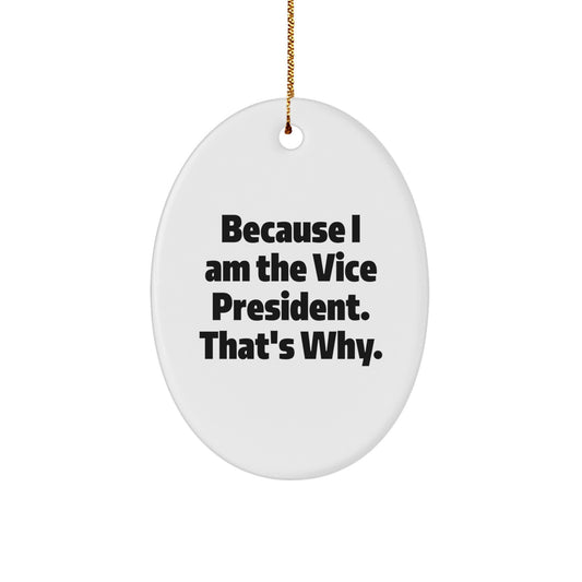 Vice President Oval Ornament Because I am the VP Gift for Coworkers - Image 1