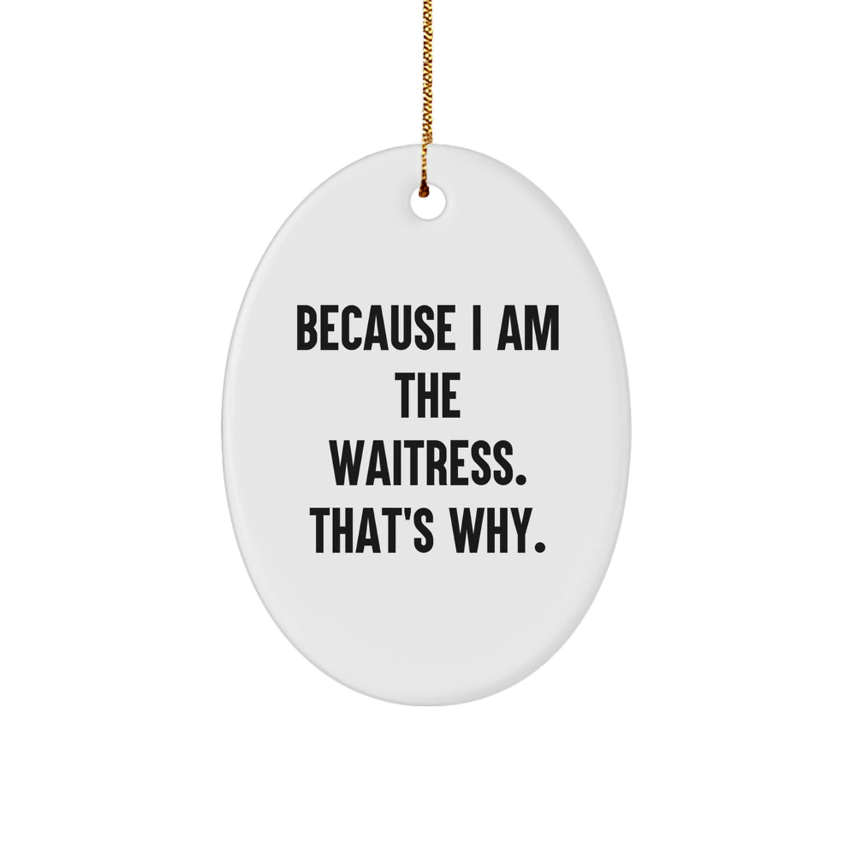 Waitress Treasure Oval Christmas Ornament for Family Surprise Gift - Image 1