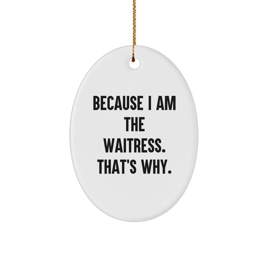 Waitress Treasure Oval Christmas Ornament for Family Surprise Gift - Image 1