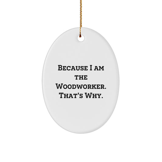 Christmas Unique Gift for Her Woodworker Oval Ornament Present Bright - Image 1