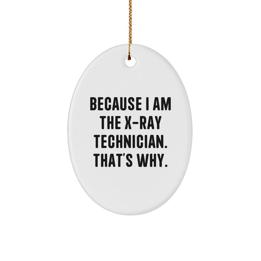 Christmas Gift X-Ray Technician Oval Ornament for Her Present - Image 1