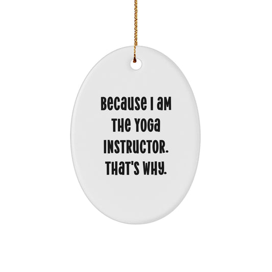 Yoga Instructor Oval Ornament Idea for Coworkers Christmas Gift - Image 1