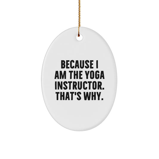 Favorite Yoga Instructor Oval Ornament for Kids Christmas Keepsake Gift - Image 1