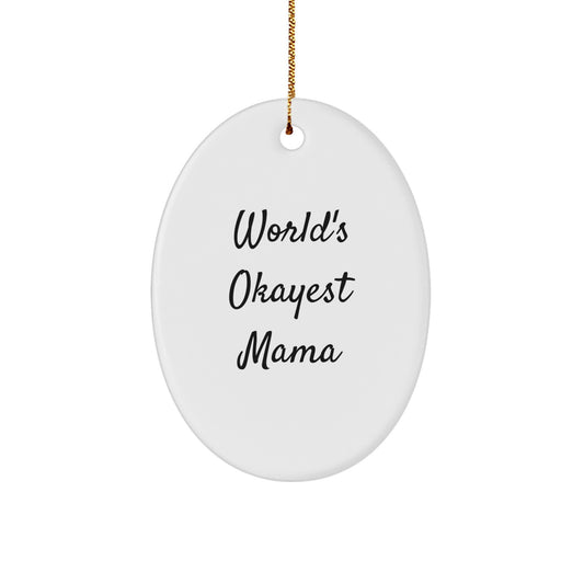 Favorite Mama Oval Christmas Ornament for a Sister Gift - Image 1