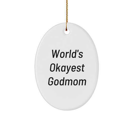 Godmom Christmas Ornament for Her Present Gift Bright Vivid Holiday - Image 1