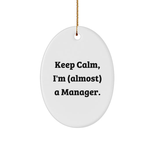 Christmas Gift Surprise for Teens Manager Oval Ornament - Image 1