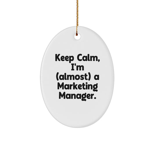 Marketing Manager Calm Oval Christmas Ornament for Family Treasure Gift - Image 1