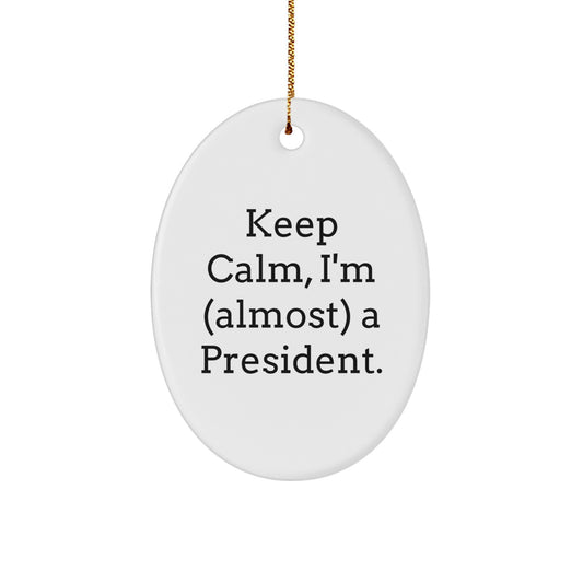 Oval President Christmas Ornament Idea for Coworkers Holiday Gift - Image 1