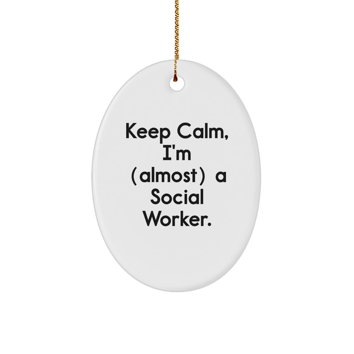 Playful Social Worker Oval Ornament for Friends Christmas Gift - Image 1