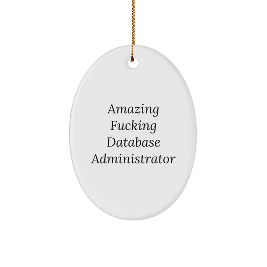 Christmas Gift Oval Ornament for Her – Amazing Database Administrator - Image 1