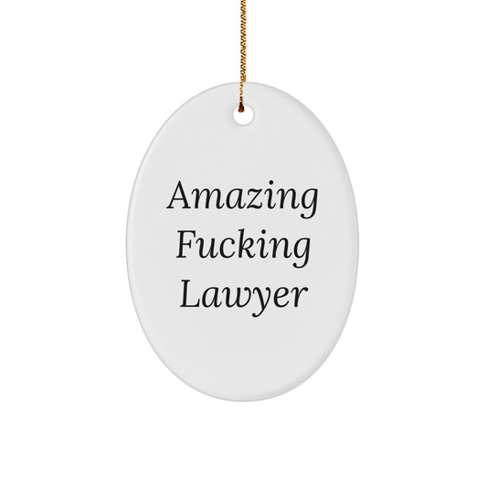 Christmas Gift for Her Lawyer Oval Ornament Present - Image 1
