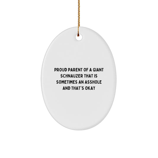 Giant Schnauzer Dog Gifts Funny Oval Ornament from Proud Parents, Gifts for Giant Schnauzer Dog Lovers, Christmas Unique Gifts from Friends, Family, Coworkers - Image 1