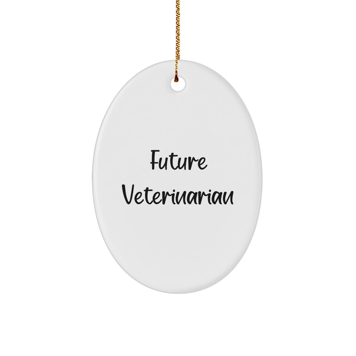 Funny Future Veterinarian Oval Ornament Gifts from Family for Christmas, Veterinarian Gifts, Inspirational Quote, White Oval Shaped MDF Decoration - Image 1