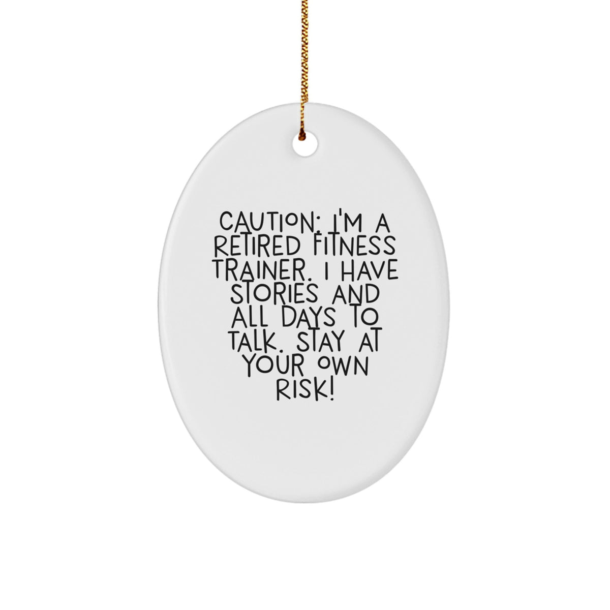 Funny Fitness Trainer Gifts from Friends to Fitness Trainer - Oval Ornament for Christmas - Image 1