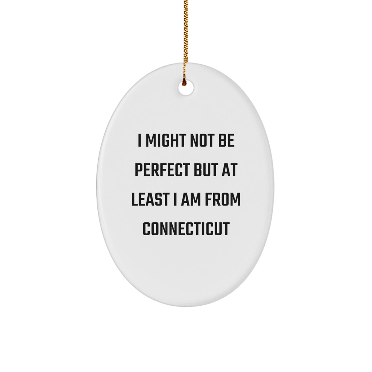 Connecticut Oval Ornament I Might Not Be Ideal Gifts for Friends from Connecticut, Christmas Unique Gifts - Image 1