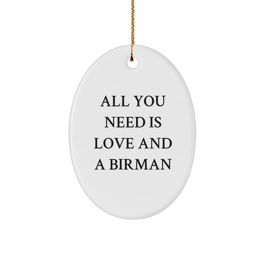 Birman Cat Oval Ornament Gifts from Family for Christmas Unique - Image 1