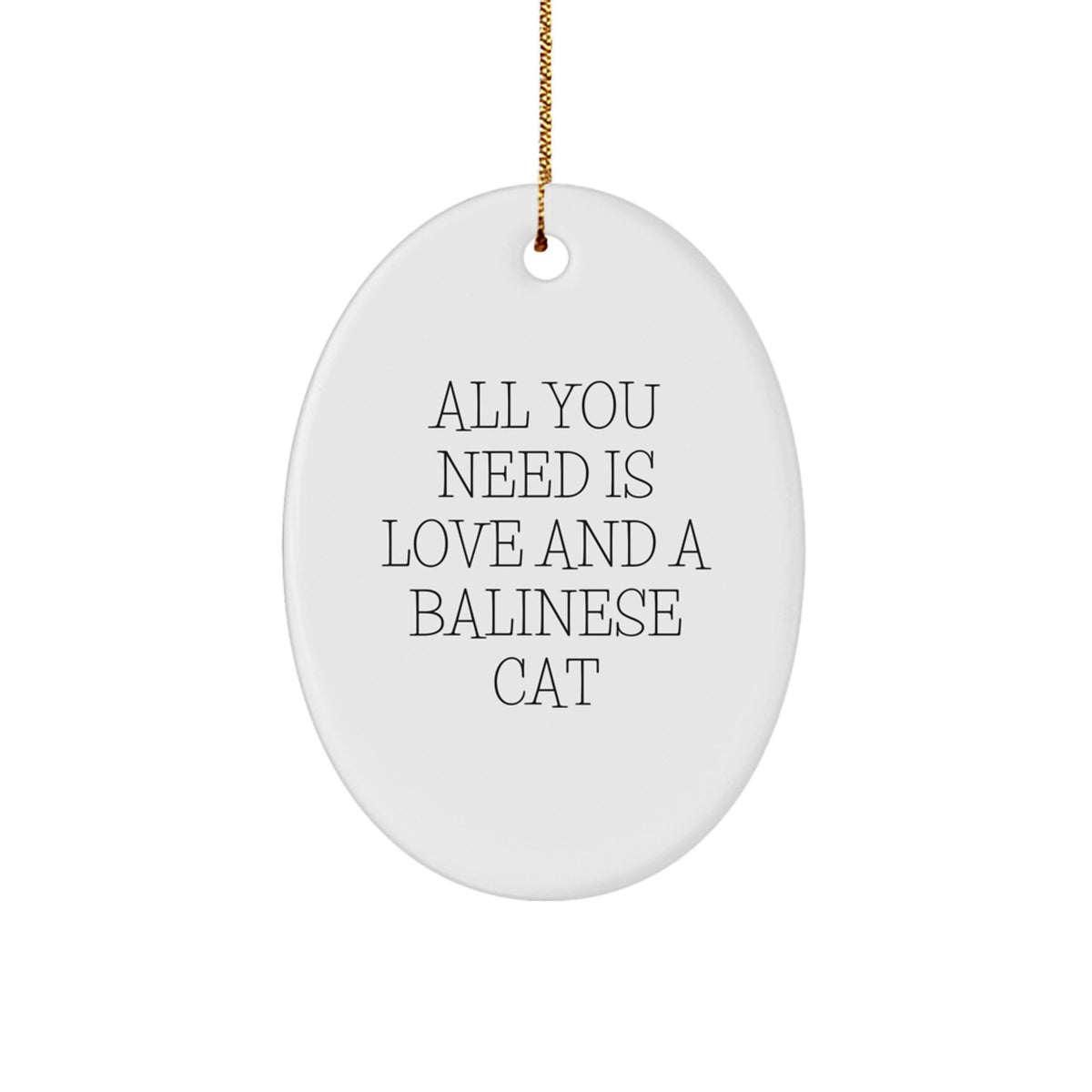 Balinese Cat Oval Ornament Gifts from Family for Christmas - Image 1