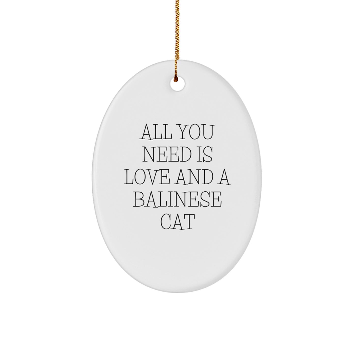 Balinese Cat Oval Ornament Gifts from Family for Christmas - Image 1