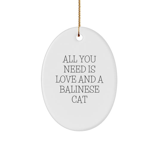 Balinese Cat Oval Ornament Gifts from Family for Christmas - Image 1